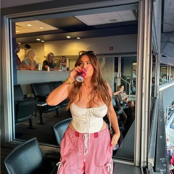 House of CB White Lace Trim Corset Top - Picture 2 of 2